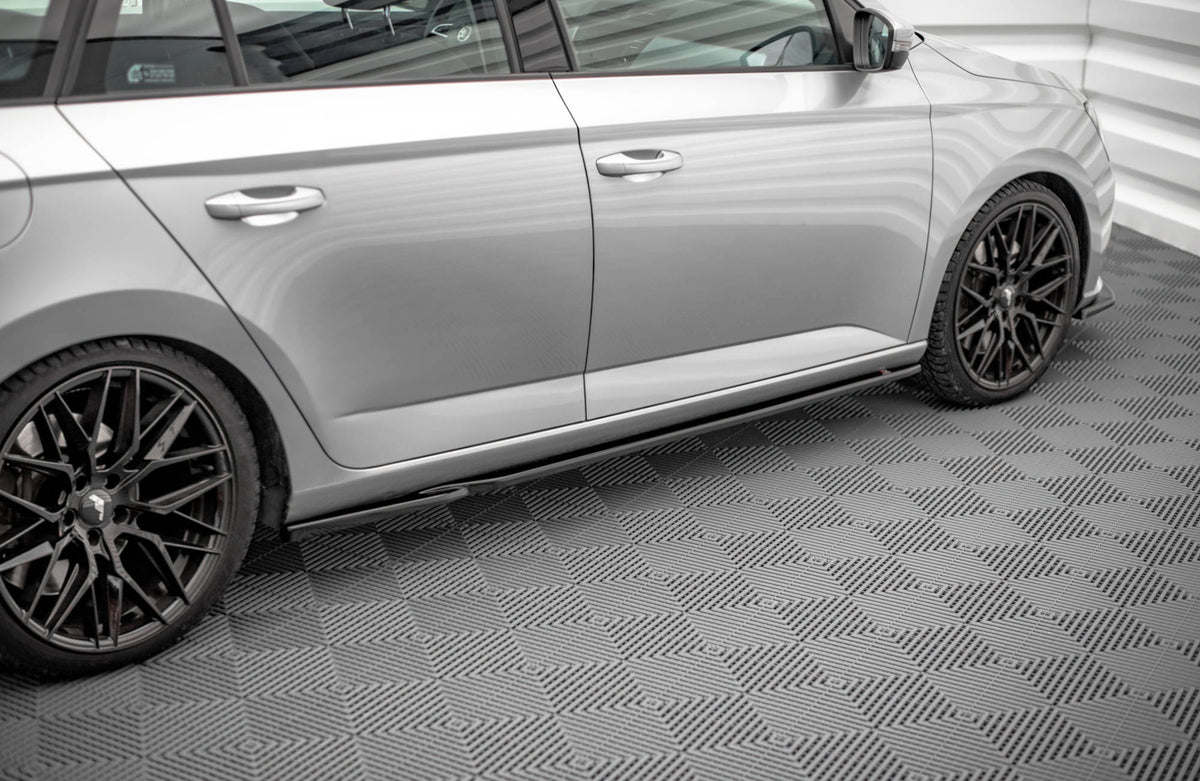 Street+ Seitenschweller Leisten passend für Skoda Fabia Mk3 schwarz Hochglanz – Ansicht 3