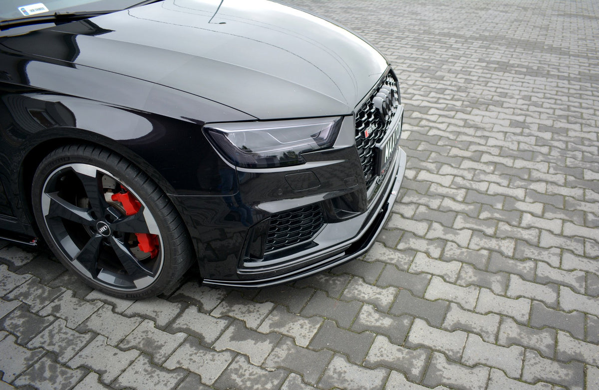 Street+ Spoilerlippe Front Ansatz V.1 passend für Audi RS3 Sportback 8V Facelift schwarz Hochglanz – Ansicht 5