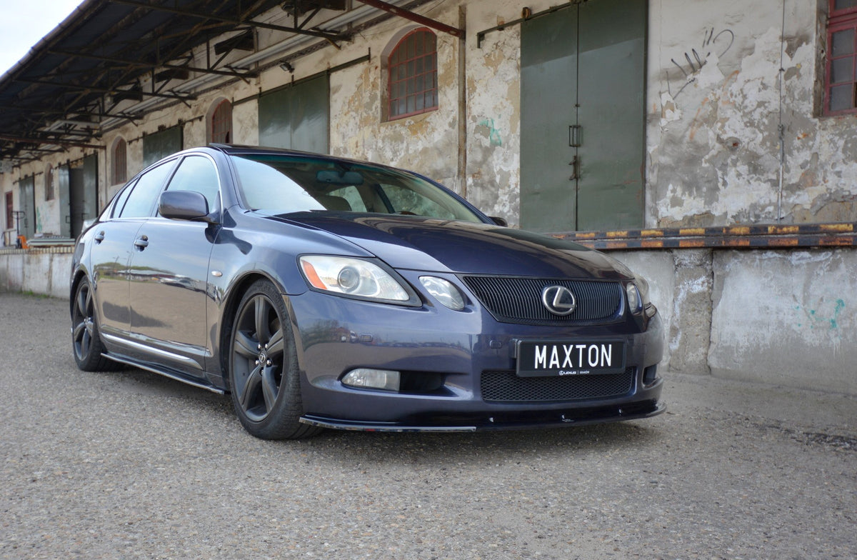 Street+ Spoilerlippe Front Ansatz V.1 passend für Lexus GS Mk3 schwarz Hochglanz – Ansicht 1