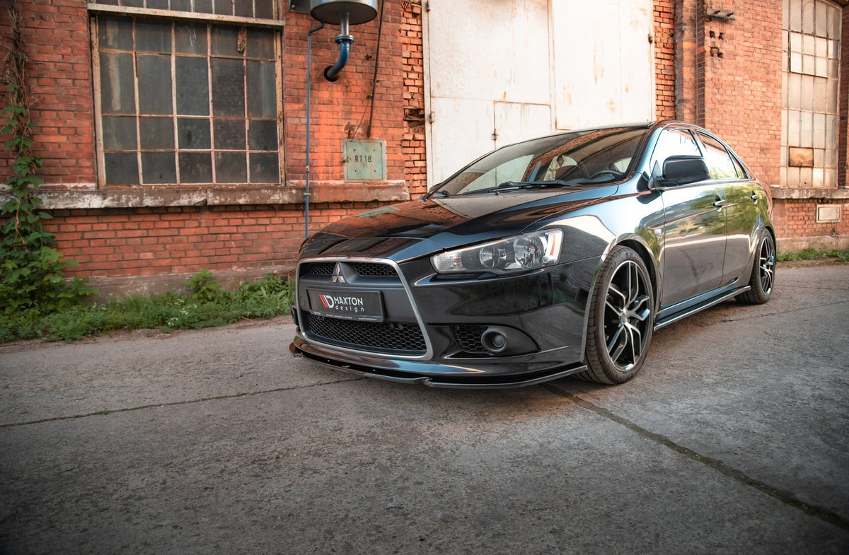 Street+ Spoilerlippe Front Ansatz passend für Mitsubishi Lancer Sportback Mk8 schwarz Hochglanz – Ansicht 3