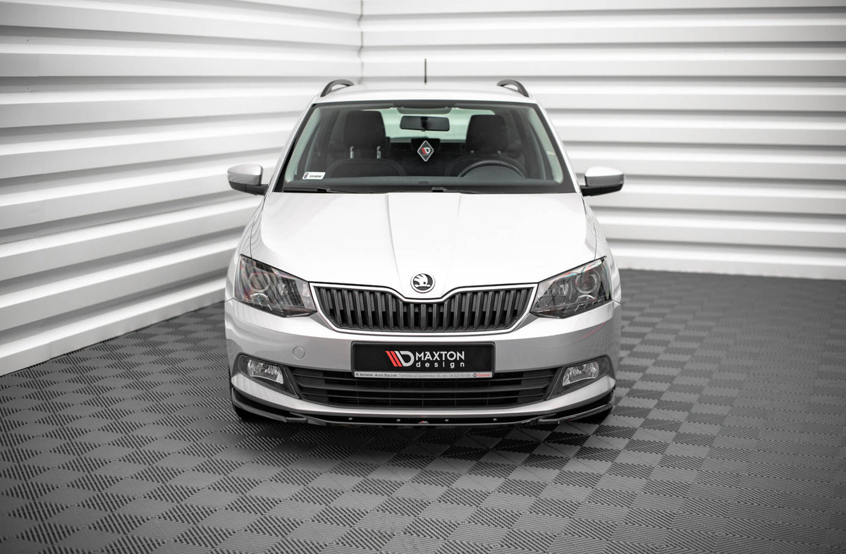 Street+ Spoilerlippe Front Ansatz V.2 passend für Skoda Fabia Mk3 schwarz Hochglanz – Ansicht 1