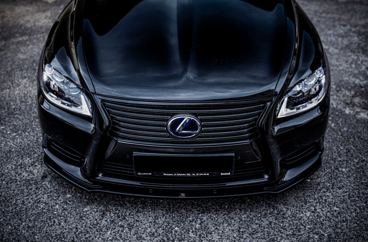 Street+ Spoilerlippe Front Ansatz passend für Lexus LS Mk4 Facelift schwarz Hochglanz – Ansicht 6