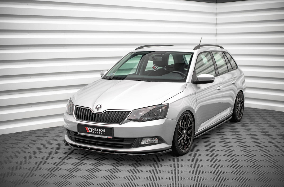 Street+ Spoilerlippe Front Ansatz V.2 passend für Skoda Fabia Mk3 schwarz Hochglanz – Ansicht 3