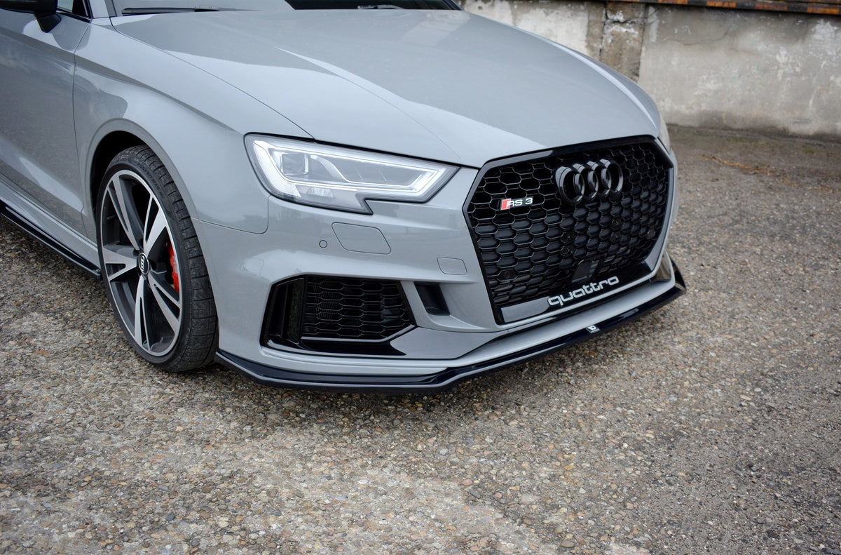 Street+ Spoilerlippe Front Ansatz V.2 passend für Audi RS3 Limousine 8V Facelift schwarz Hochglanz – Ansicht 3