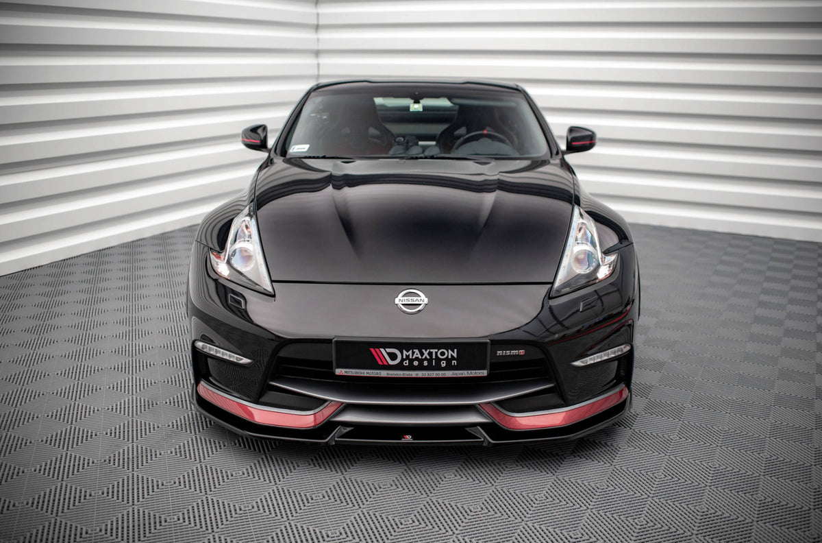 Street+ Spoilerlippe Front Ansatz V.2 passend für Nissan 370Z Nismo Facelift schwarz Hochglanz – Ansicht 1