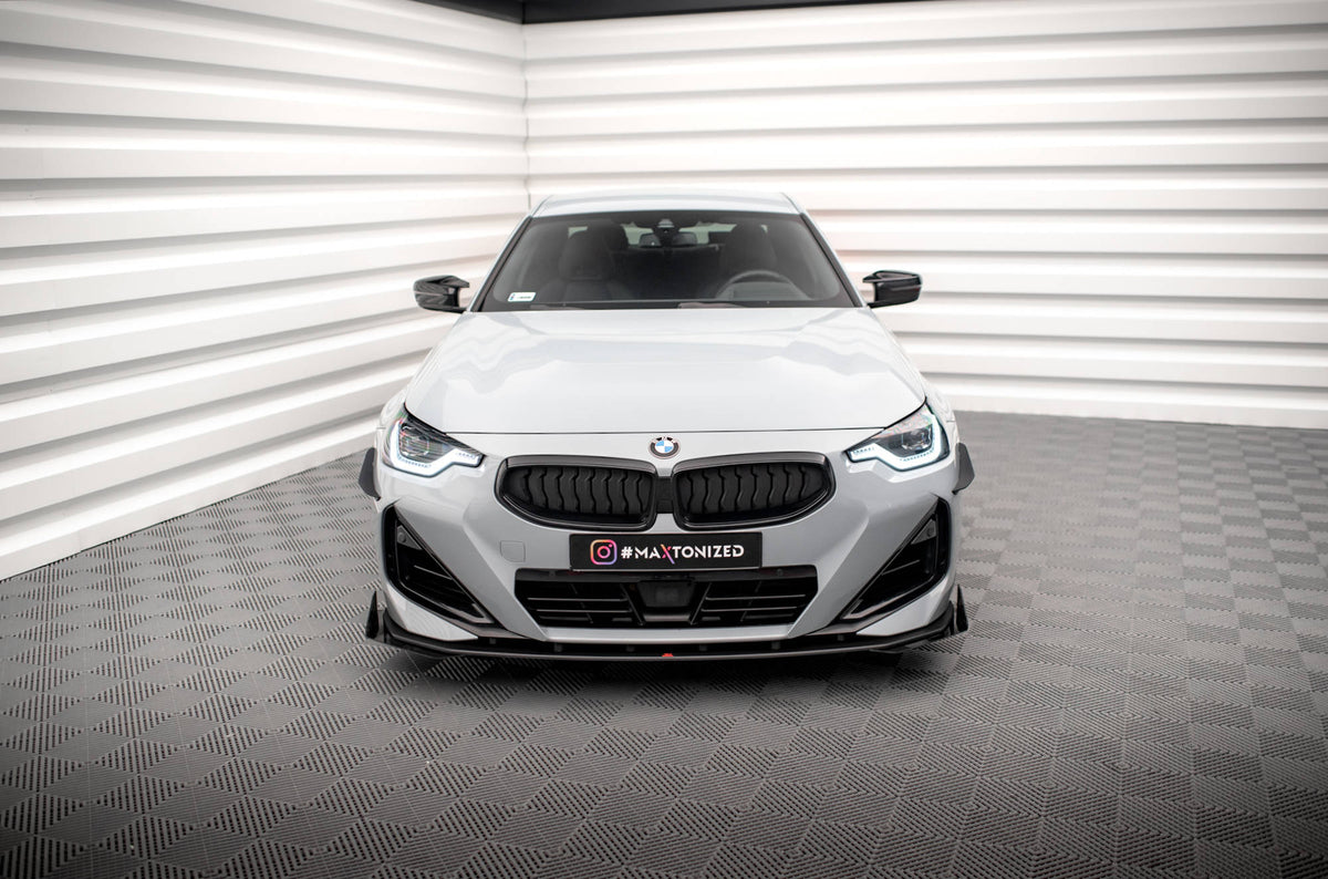 Front Stoßstange Flaps passend für BMW 2 Coupe M-Paket / M240i G42 schwarz Hochglanz – Ansicht 1