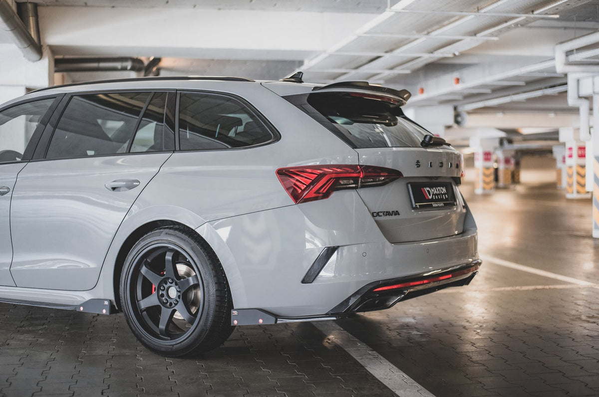 Heck Ansatz Flaps Diffusor V.2 + Flaps passend für Skoda Octavia RS Combi / Liftback Mk4 / Mk4 Facelift – Ansicht 4