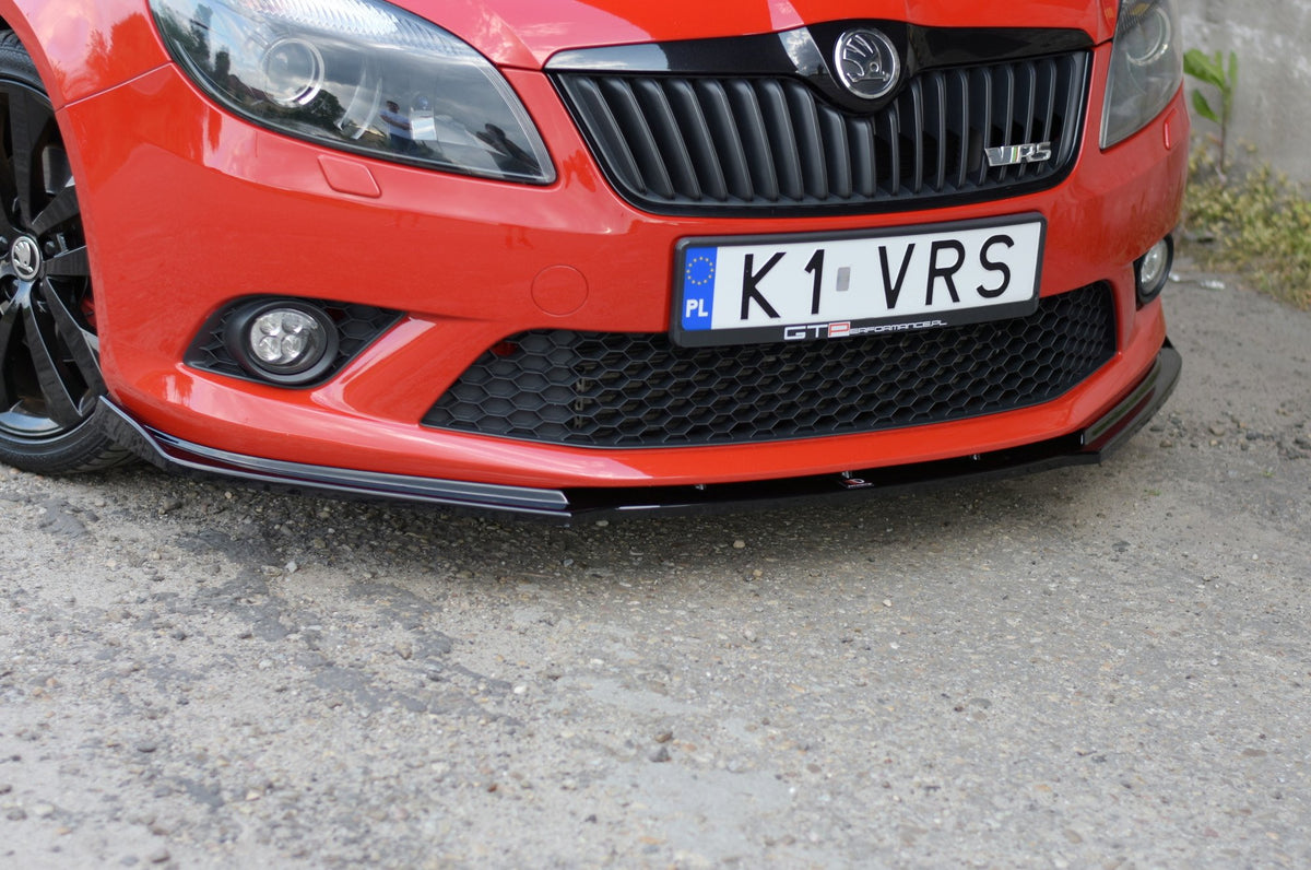Street+ Spoilerlippe Front Ansatz passend für SKODA FABIA MK2 RS schwarz Hochglanz – Ansicht 3