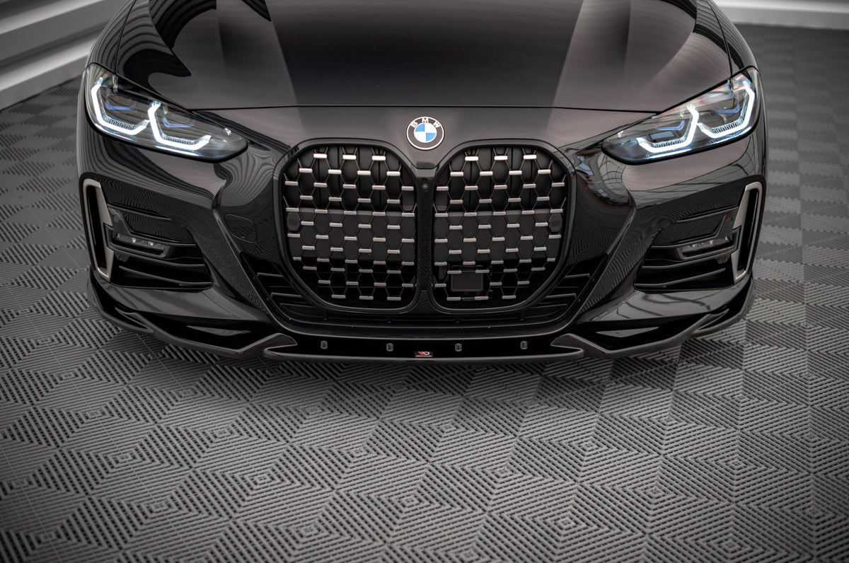 Street+ Spoilerlippe Front Ansatz V.2 passend für BMW 4er M-Paket / M440i G22 / G23 / G22 Facelift / G23 Facelift schwarz Hochglanz – Ansicht 1