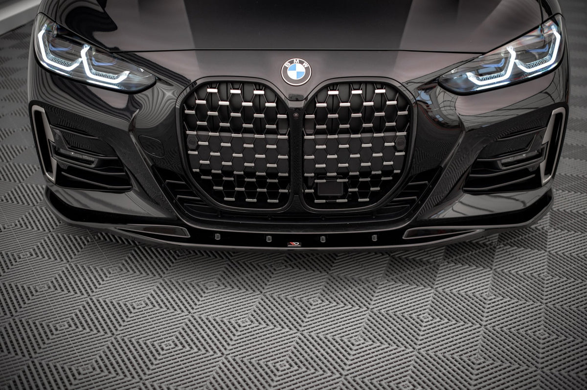 Street+ Spoilerlippe Front Ansatz V.1 passend für BMW 4er M-Paket / M440i G22 / G23 / G22 Facelift / G23 Facelift schwarz Hochglanz – Ansicht 1