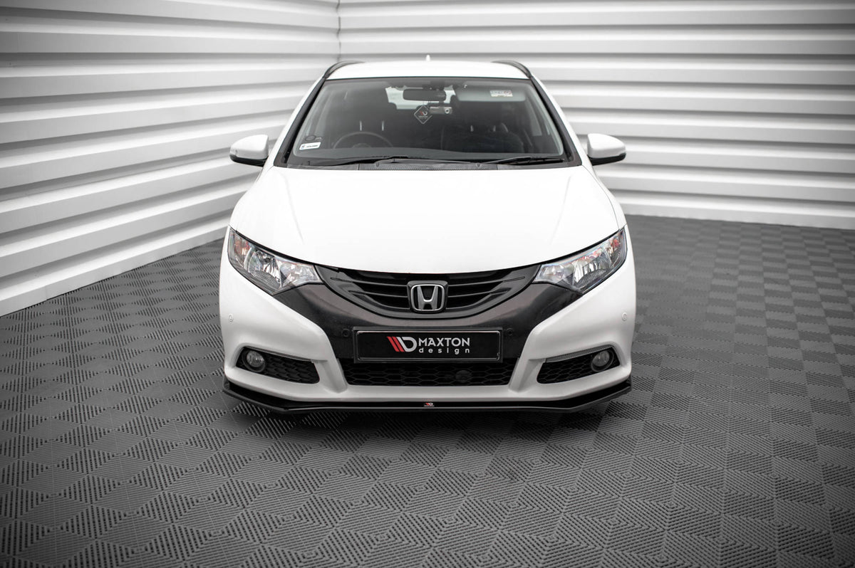 Street+ Spoilerlippe Front Ansatz V.1 passend für Honda Civic Mk9 schwarz Hochglanz – Ansicht 3