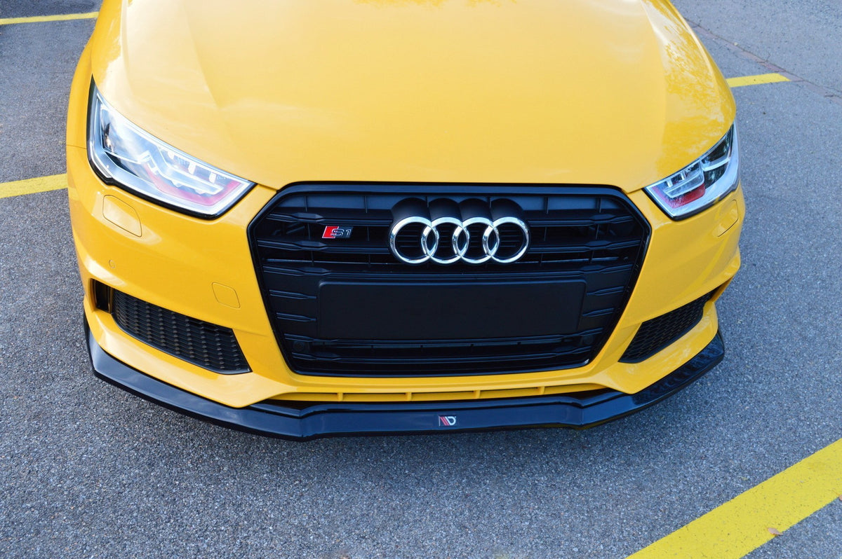 Street+ Spoilerlippe Front Ansatz passend für Audi S1 8X schwarz Hochglanz – Ansicht 1