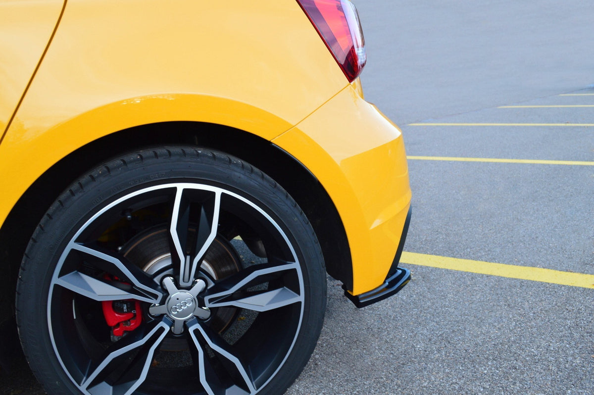 Heck Ansatz Flaps Diffusor passend für Audi S1 8X schwarz Hochglanz – Ansicht 1