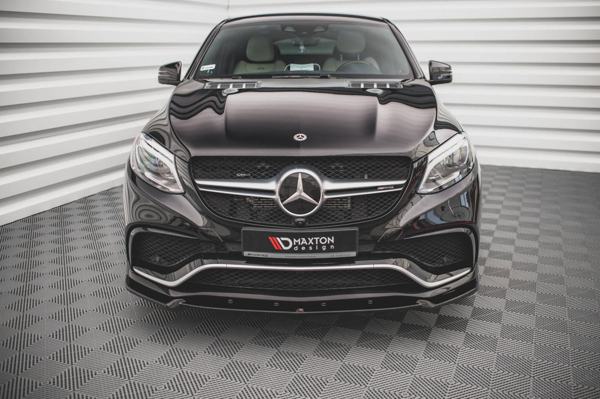 Street+ Spoilerlippe Front Ansatz V.1 passend für Mercedes-Benz GLE Coupe / SUV 63 AMG C292 / W166 schwarz Hochglanz – Ansicht 1