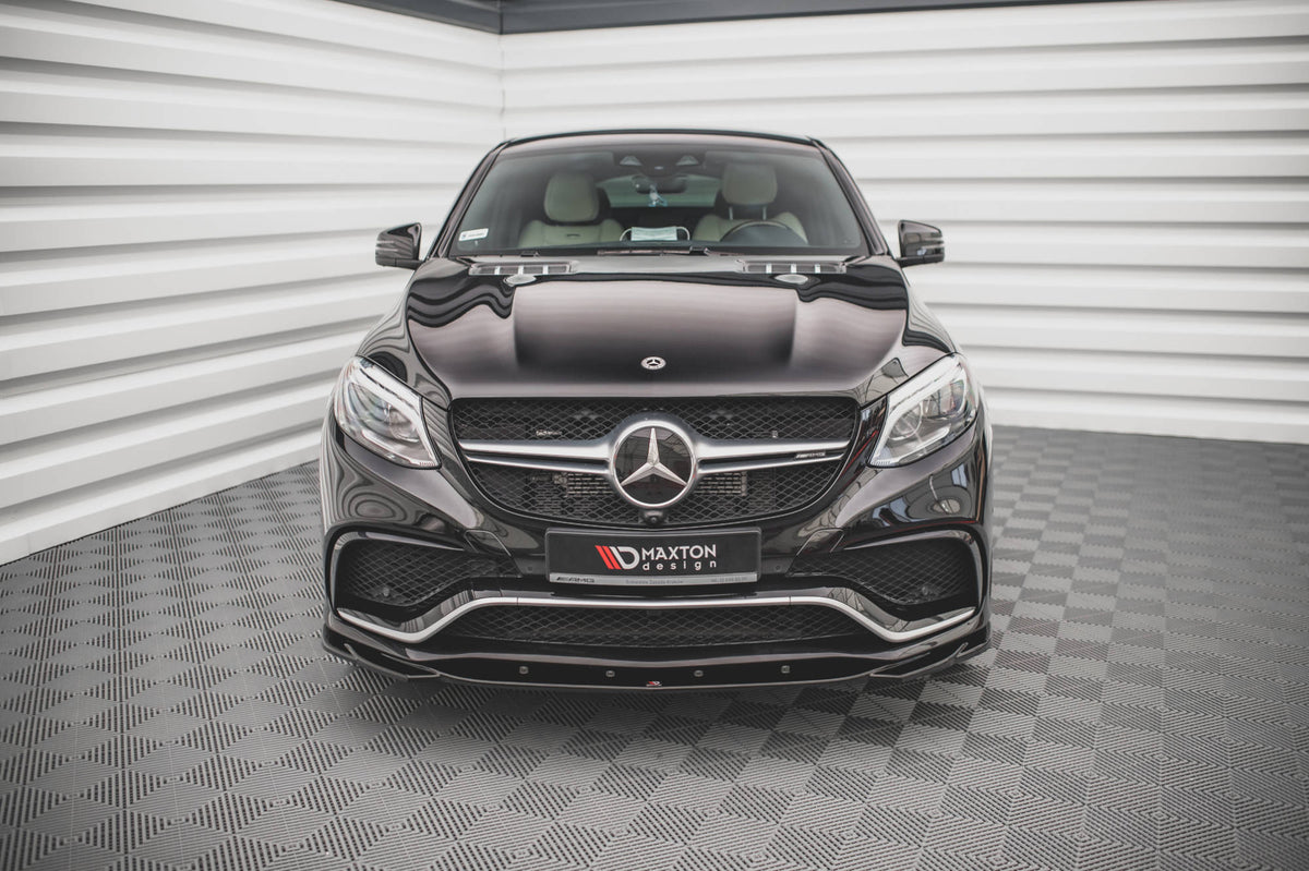 Street+ Spoilerlippe Front Ansatz V.2 passend für Mercedes-Benz GLE Coupe / SUV 63 AMG C292 / W166 schwarz Hochglanz – Ansicht 1