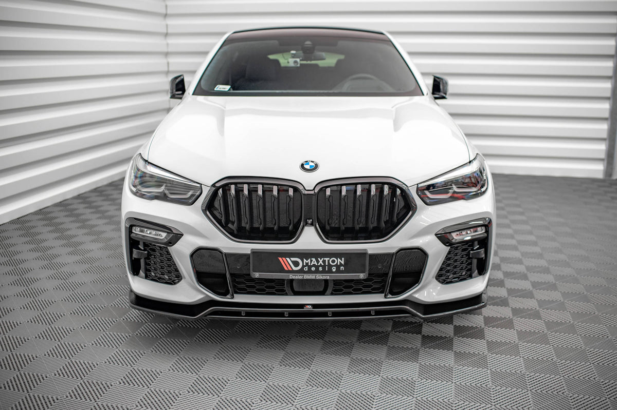 Street+ Spoilerlippe Front Ansatz V.2 passend für BMW X6 M-Paket G06 schwarz Hochglanz – Ansicht 1