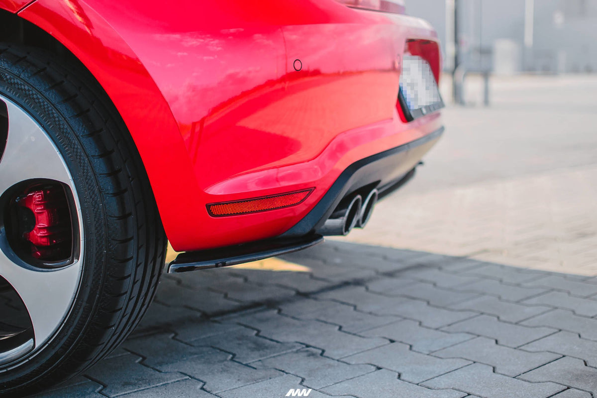 Heck Ansatz Flaps Diffusor passend für VW Polo GTI Mk5  schwarz Hochglanz – Ansicht 1