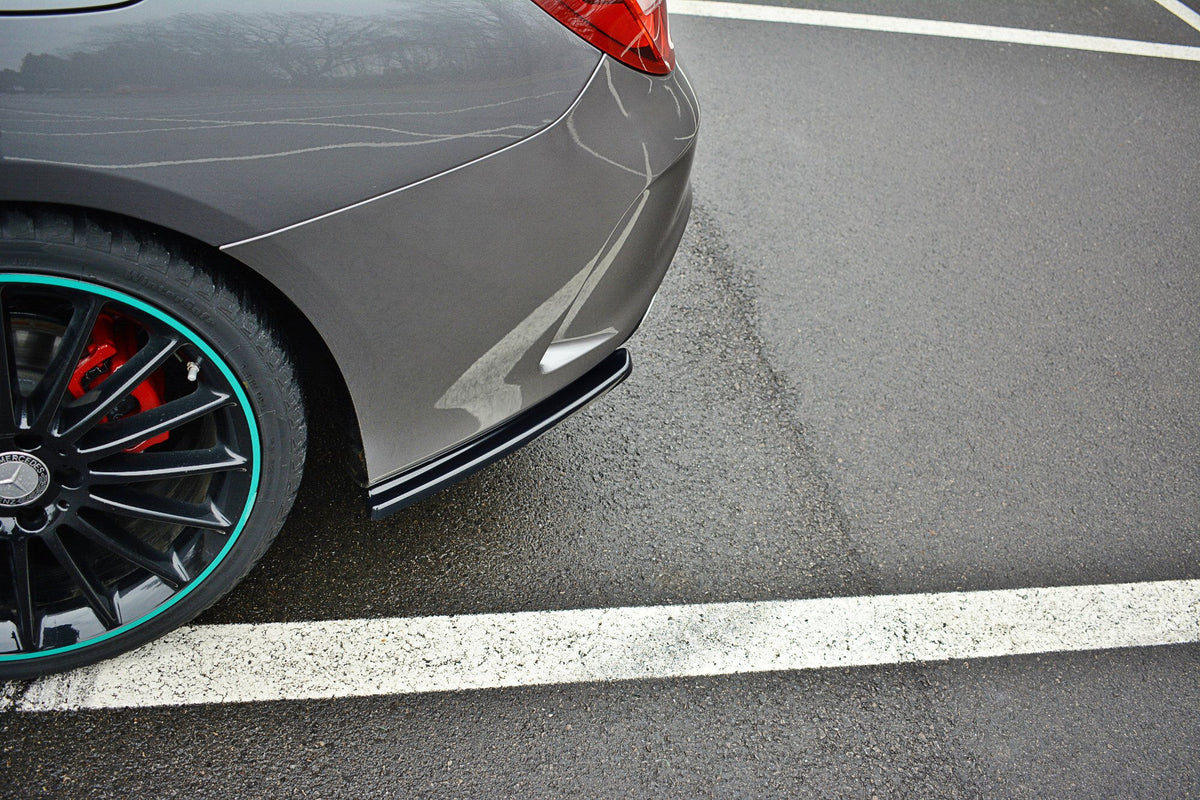 Heck Ansatz Flaps Diffusor passend für Mercedes-Benz CLA AMG-Line C117  schwarz Hochglanz – Ansicht 4
