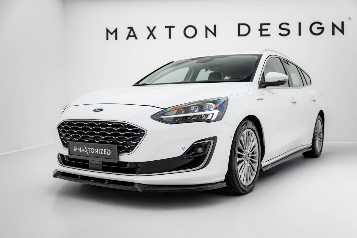 Street+ Spoilerlippe Front Ansatz V.2 passend für Ford Focus Vignale Mk4 schwarz Hochglanz – Ansicht 4