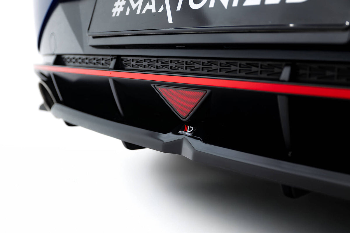 Mittlerer Diffusor Heck Ansatz DTM Look passend für Hyundai Elantra N Mk7 schwarz Hochglanz – Ansicht 4