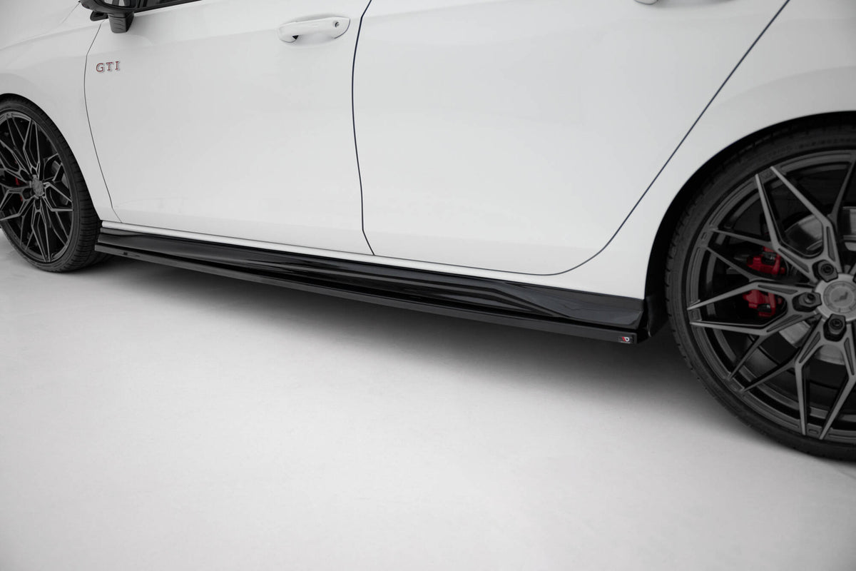 Street+ Seitenschweller Leisten passend für VW Golf GTI / GTE / GTI Clubsport / GTD / R-Line Mk8 schwarz Hochglanz – Ansicht 5