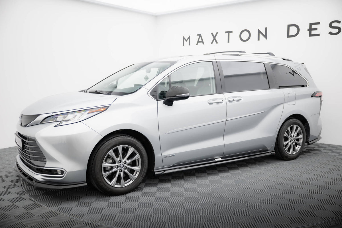 Street+ Seitenschweller Leisten passend für Toyota Sienna Mk4 schwarz Hochglanz – Ansicht 1