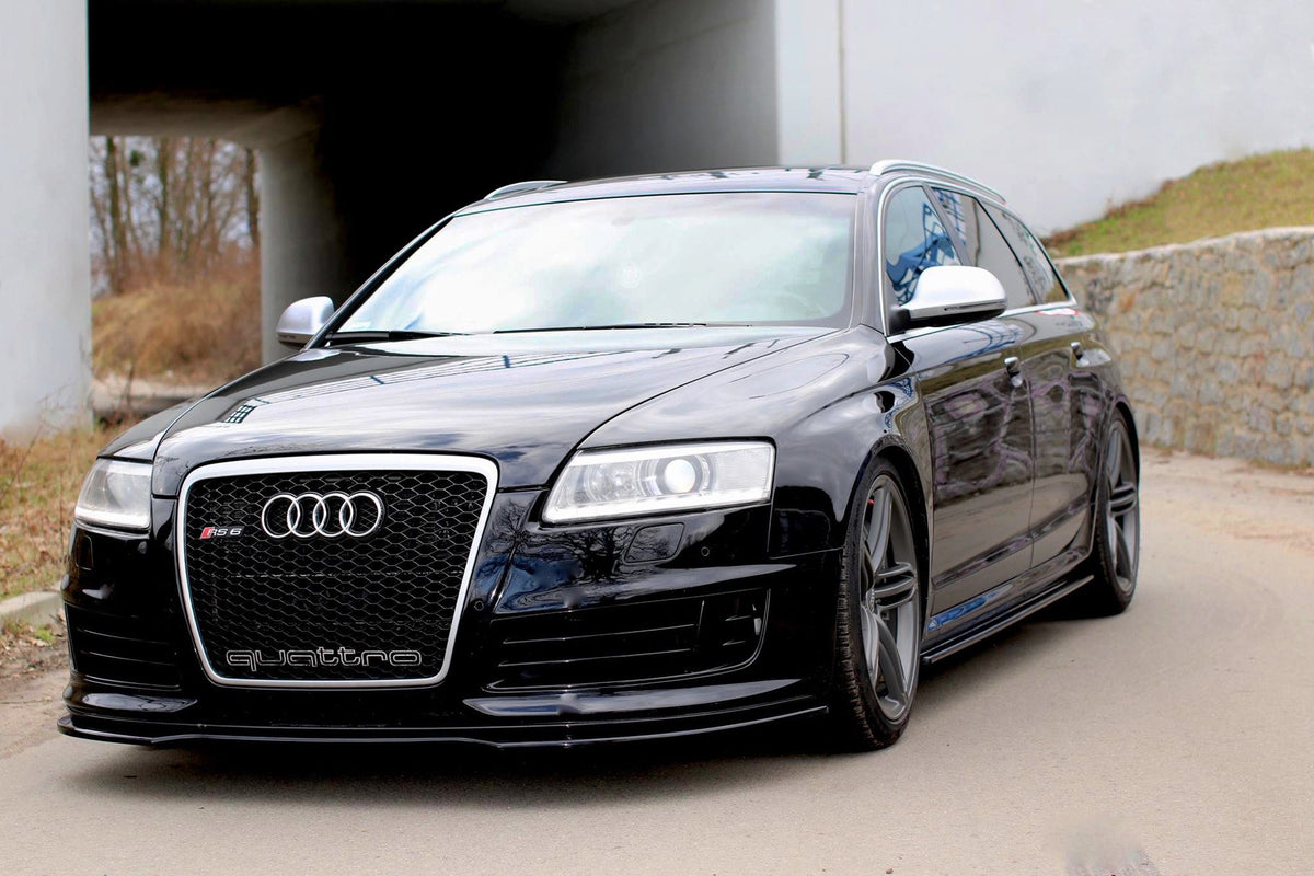 Street+ Spoilerlippe Front Ansatz passend für Audi RS6 C6 schwarz Hochglanz – Ansicht 4