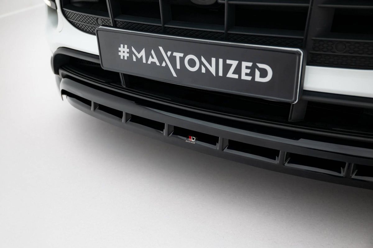 Street+ Spoilerlippe Front Ansatz passend für Porsche Macan Turbo Mk1 schwarz Hochglanz – Ansicht 4