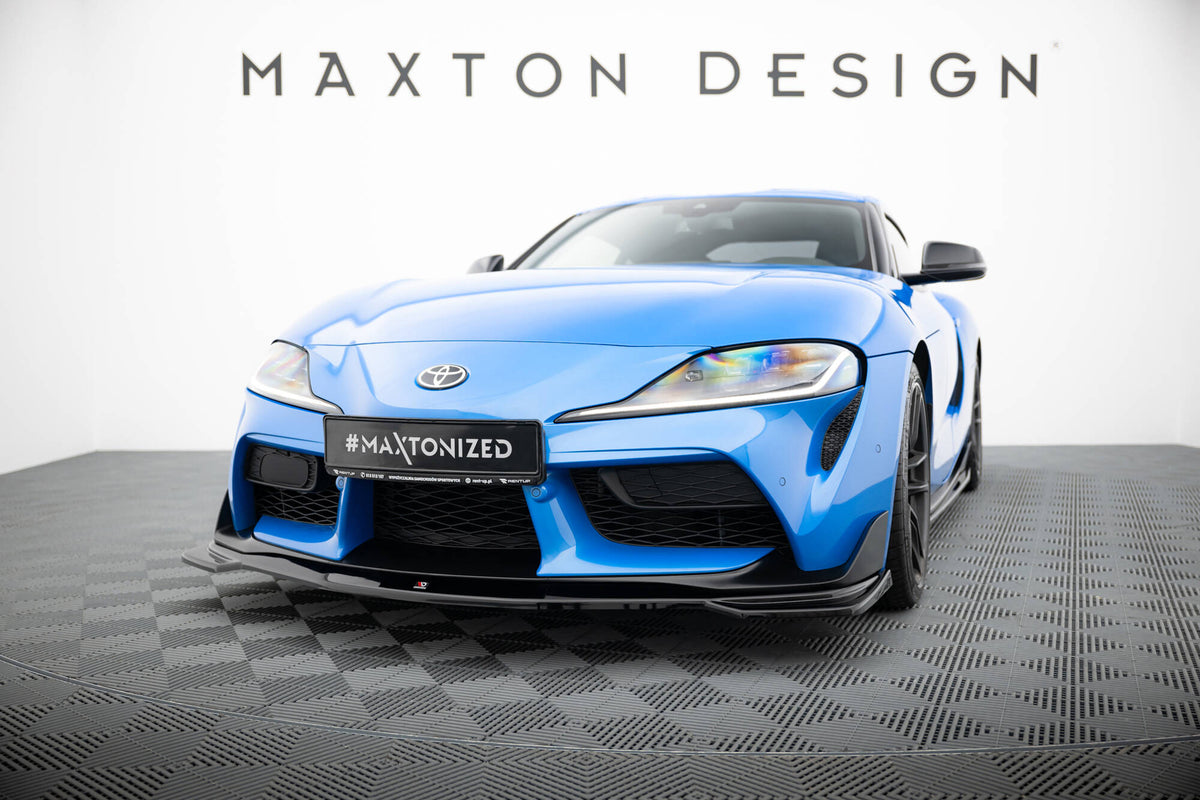 Street+ Spoilerlippe Front Ansatz V.1 passend für Toyota Supra Mk5 schwarz Hochglanz – Ansicht 4