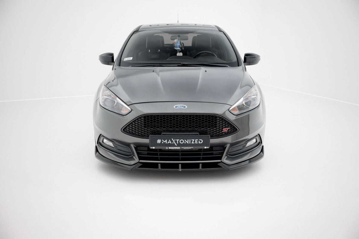 Street+ Spoilerlippe Front Ansatz V.6 passend für Ford Focus ST Mk3 Facelift schwarz Hochglanz – Ansicht 1