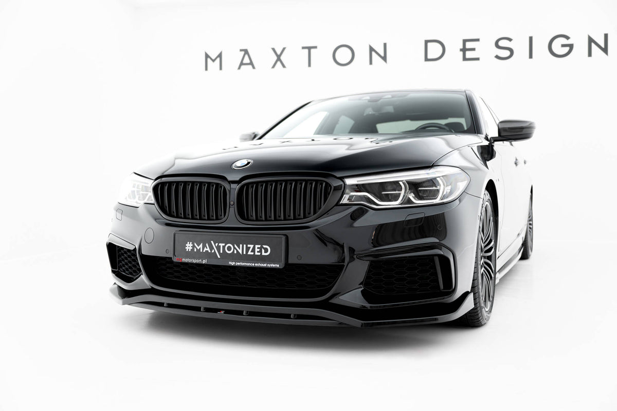 Street+ Spoilerlippe Front Ansatz V.3 passend für BMW M550i / M550d Limousine G30  schwarz Hochglanz – Ansicht 3
