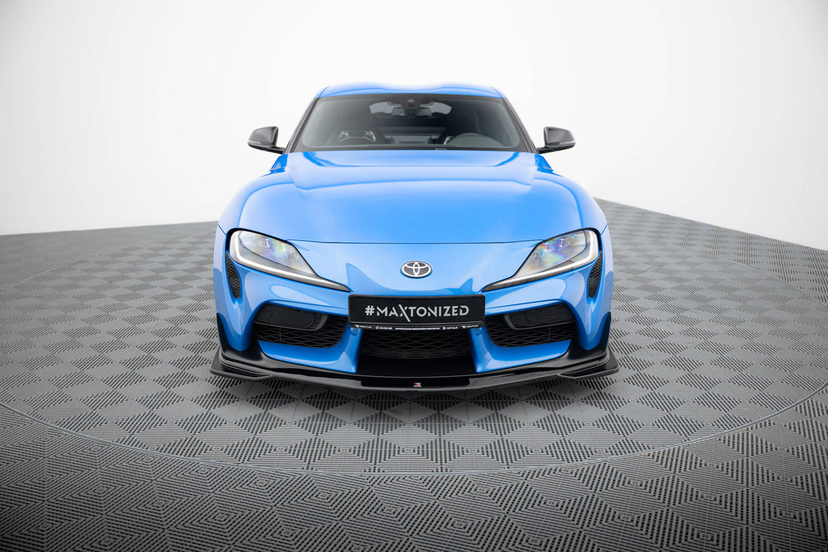 Street+ Spoilerlippe Front Ansatz V.1 passend für Toyota Supra Mk5 schwarz Hochglanz – Ansicht 1
