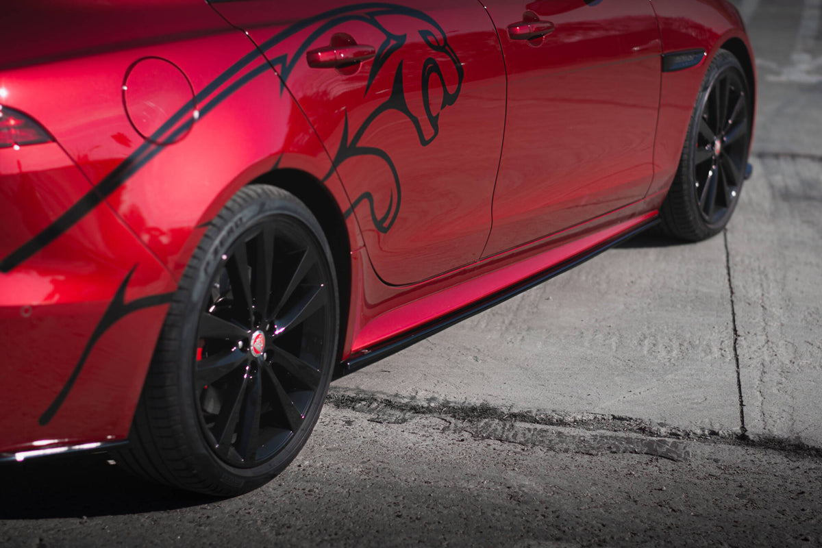 Street+ Seitenschweller Leisten passend für Jaguar XE R-Dynamic X760 Facelift schwarz Hochglanz – Ansicht 3