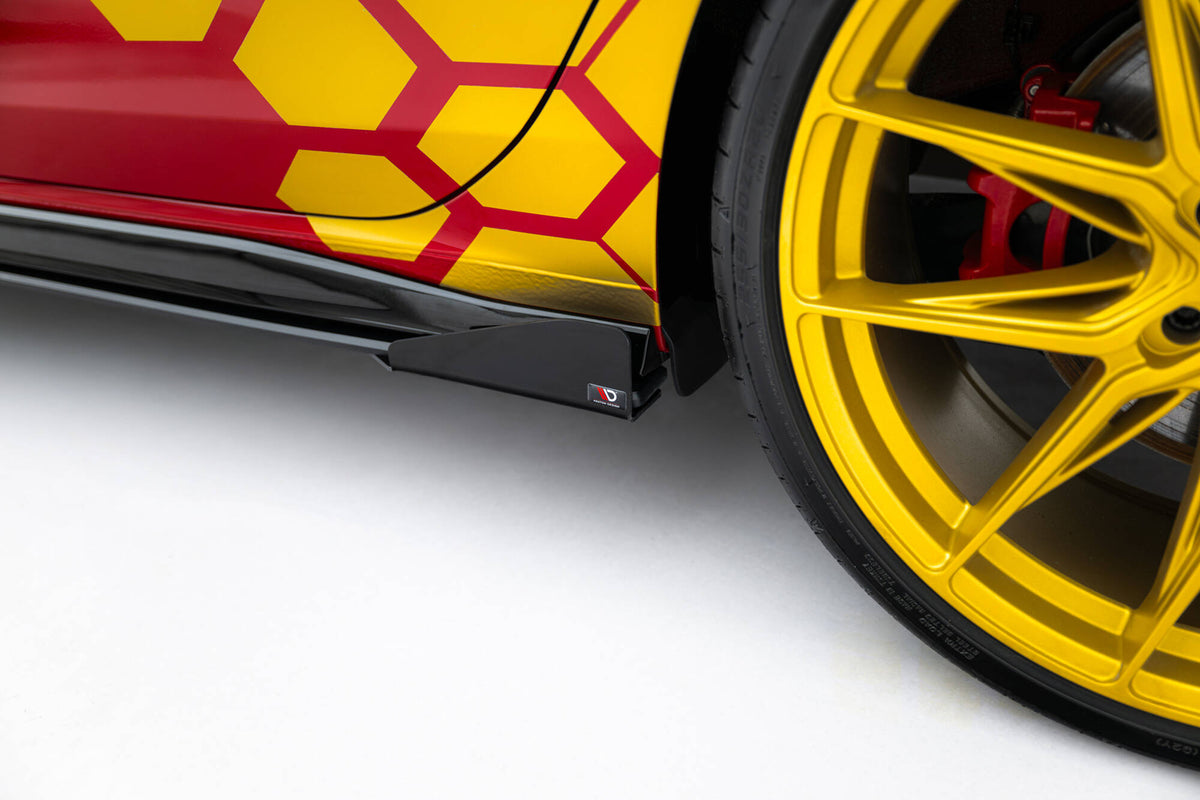 Seitenschweller Flaps passend für VW Golf GTI Clubsport Mk8 Facelift schwarz Hochglanz – Ansicht 6