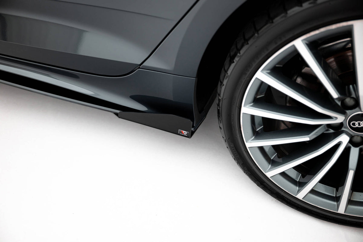 Seitenschweller Flaps passend für Audi A5 Sportback F5 Facelift schwarz Hochglanz – Ansicht 4