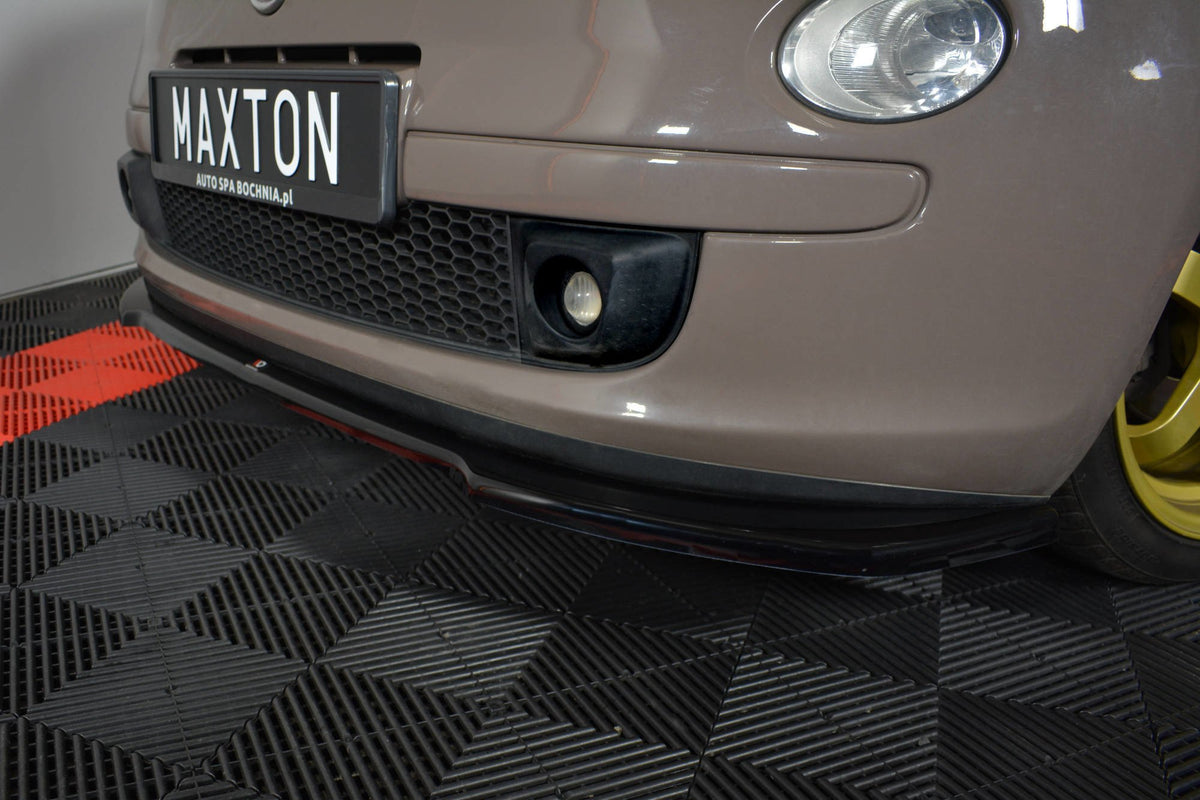 Street+ Spoilerlippe Front Ansatz V.2 passend für FIAT 500 HATCHBACK vor Facelift schwarz Hochglanz – Ansicht 3