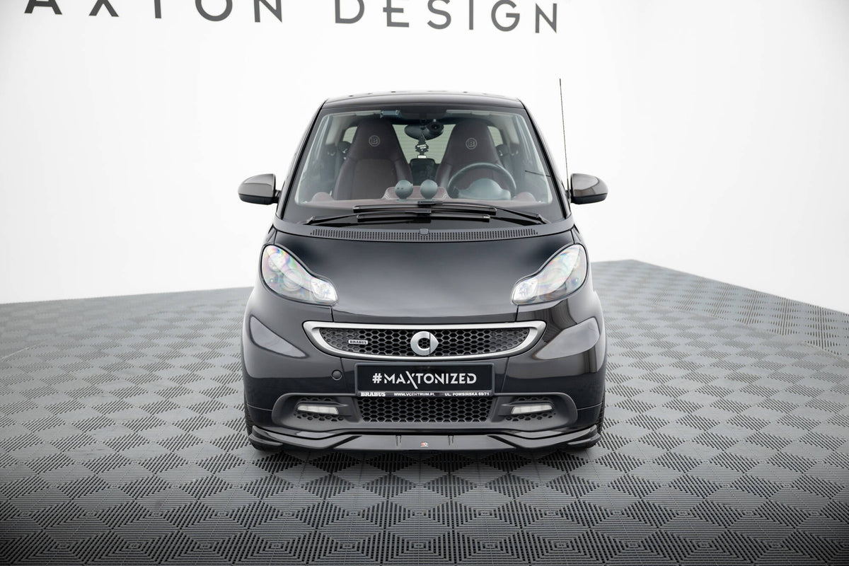 Street+ Spoilerlippe Front Ansatz passend für Brabus Smart Fortwo C451 Facelift schwarz Hochglanz – Ansicht 1