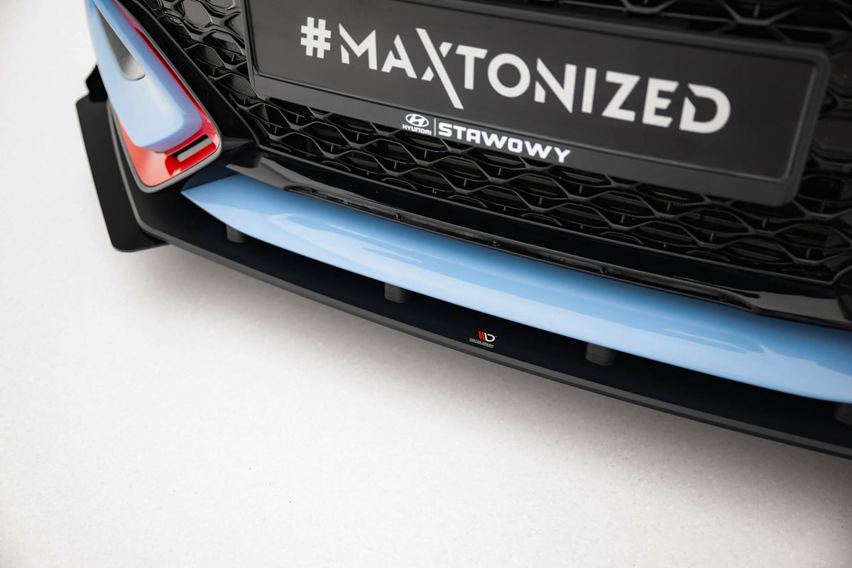 Street Pro Street+ Spoilerlippe Front Ansatz + Flaps passend für Hyundai Veloster N Mk2 schwarz Hochglanz – Ansicht 4