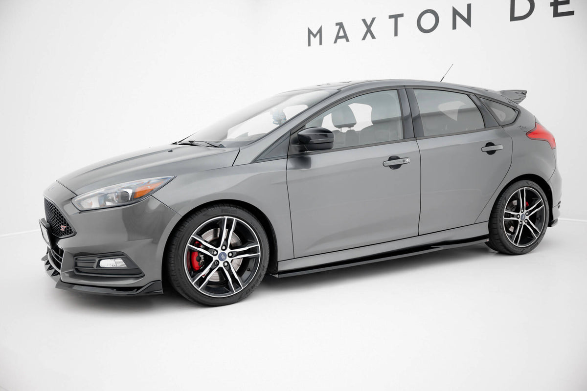 Street+ Seitenschweller Leisten passend für V.3 passend für Ford Focus ST Mk3  schwarz Hochglanz – Ansicht 1