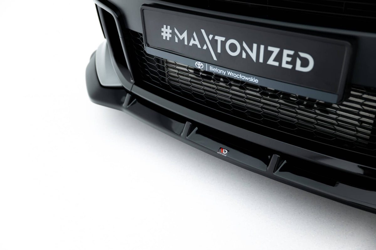 Street+ Spoilerlippe Front Ansatz V.1 passend für Toyota GR Yaris Mk4 Facelift schwarz Hochglanz – Ansicht 4
