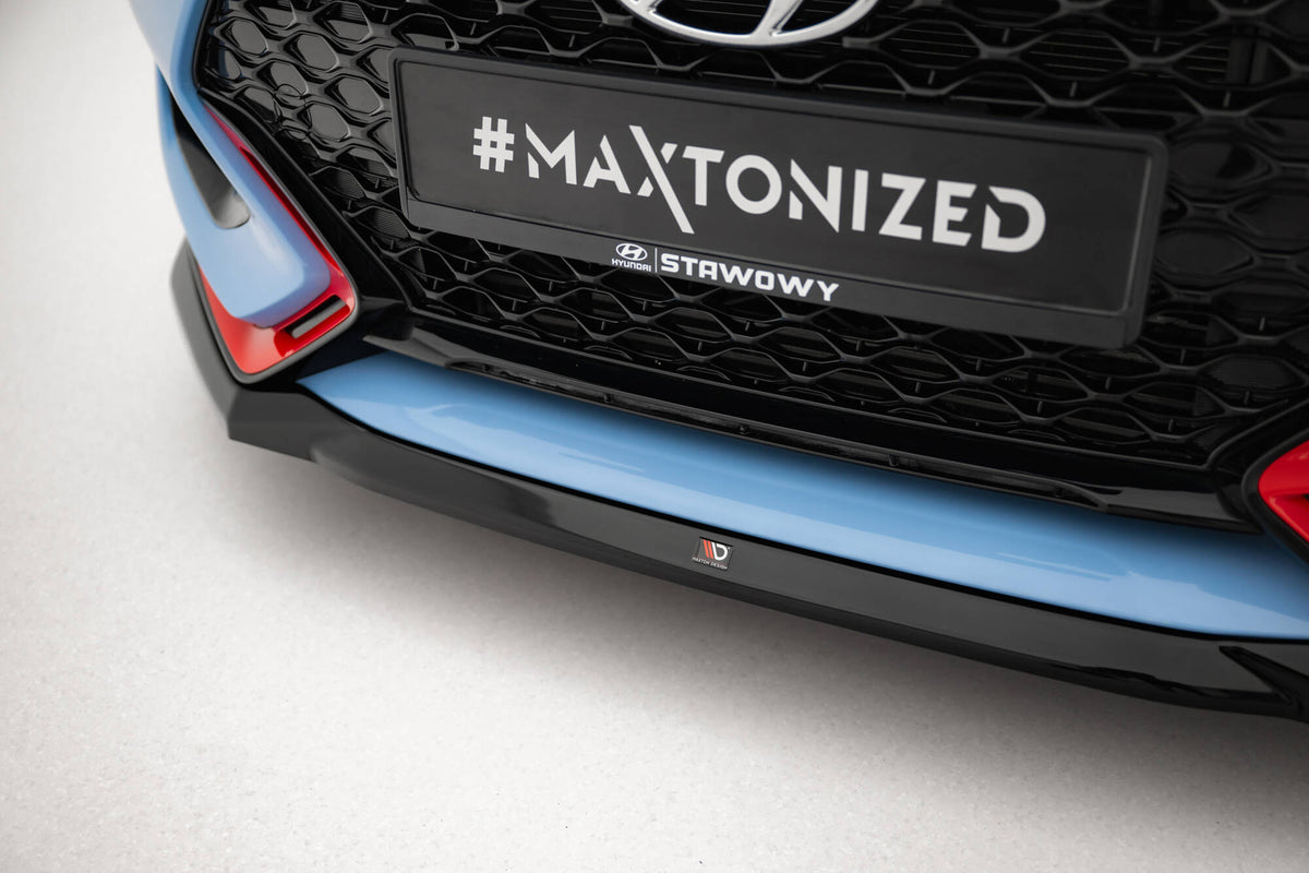 Street+ Spoilerlippe Front Ansatz V.1 passend für Hyundai Veloster N Mk2 schwarz Hochglanz – Ansicht 4