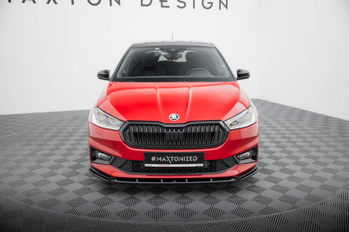 Street+ Spoilerlippe Front Ansatz passend für Skoda Fabia Monte Carlo Mk4 schwarz Hochglanz – Ansicht 1