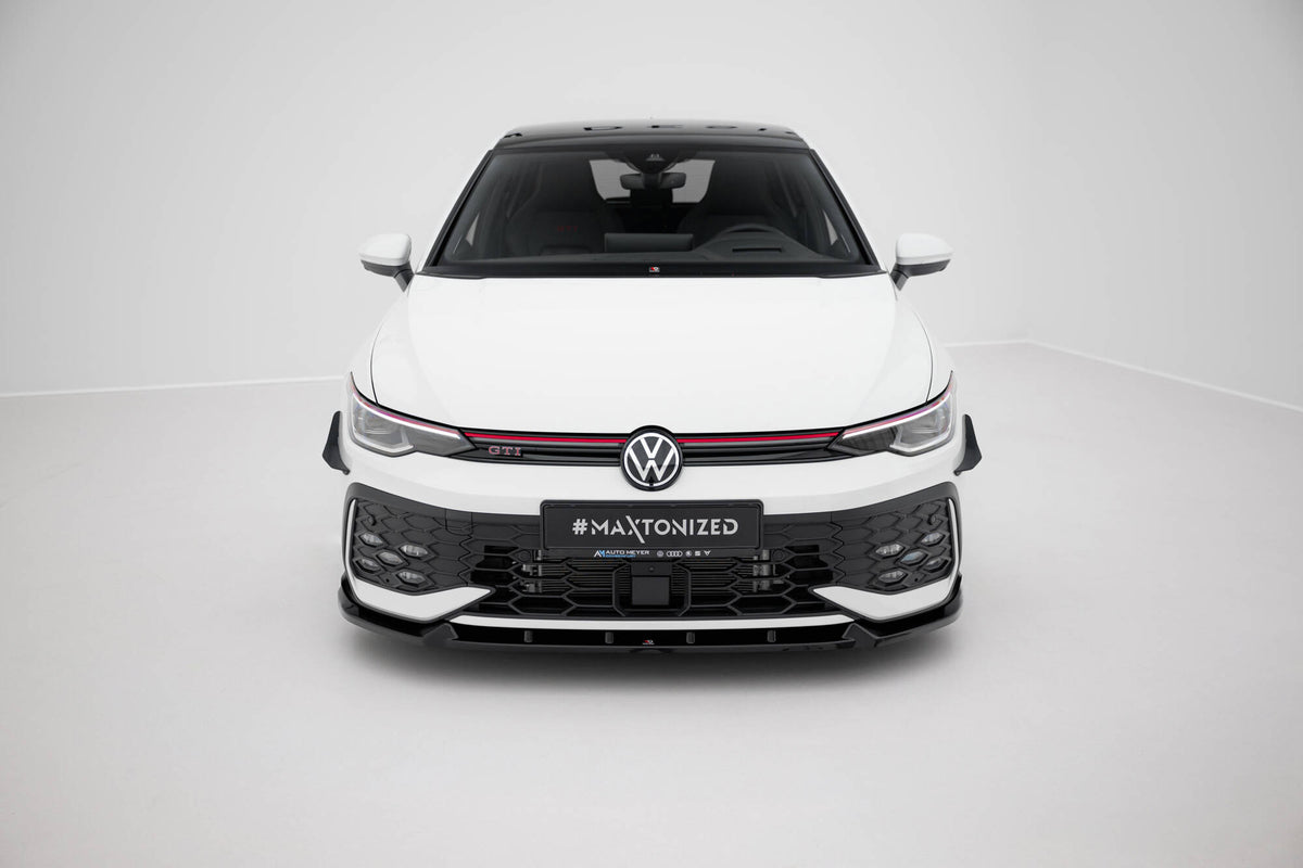 Street+ Spoilerlippe Front Ansatz V.2 passend für VW Golf GTI / GTE / R-Line Mk8 Facelift schwarz Hochglanz – Ansicht 1
