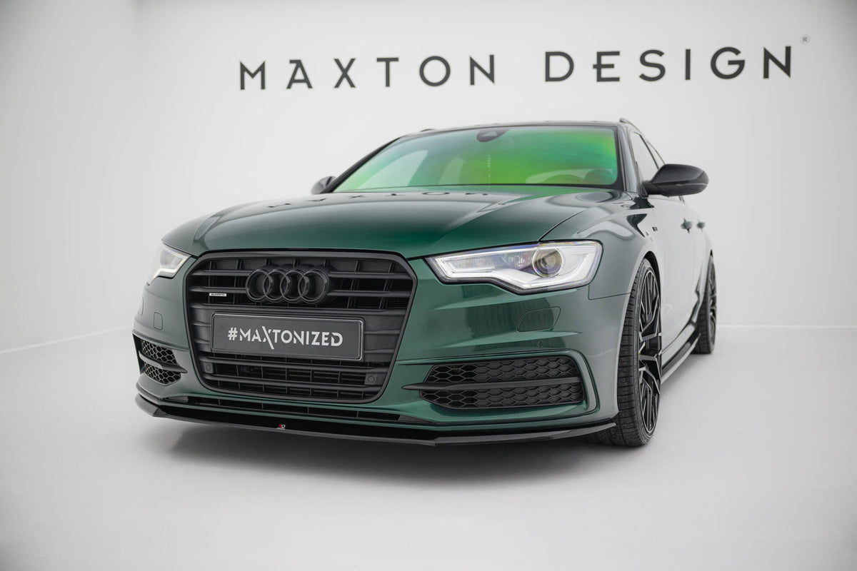 Street+ Spoilerlippe Front Ansatz V.2 passend für Audi S6 / A6 S-Line C7 schwarz Hochglanz – Ansicht 4