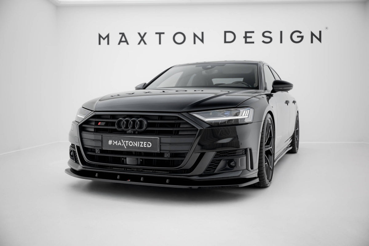 Street+ Spoilerlippe Front Ansatz V.2 passend für Audi S8 / A8 S-Line D5 schwarz Hochglanz – Ansicht 3