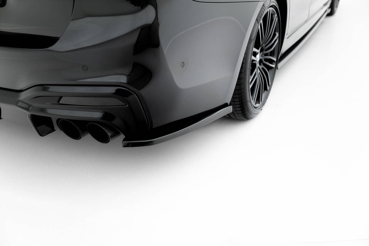 Heck Ansatz Flaps Diffusor V.2 passend für BMW 5er M-Paket Limousine / Touring G30 / G31 / G30 Facelift / G31 Facelift schwarz Hochglanz – Ansicht 3