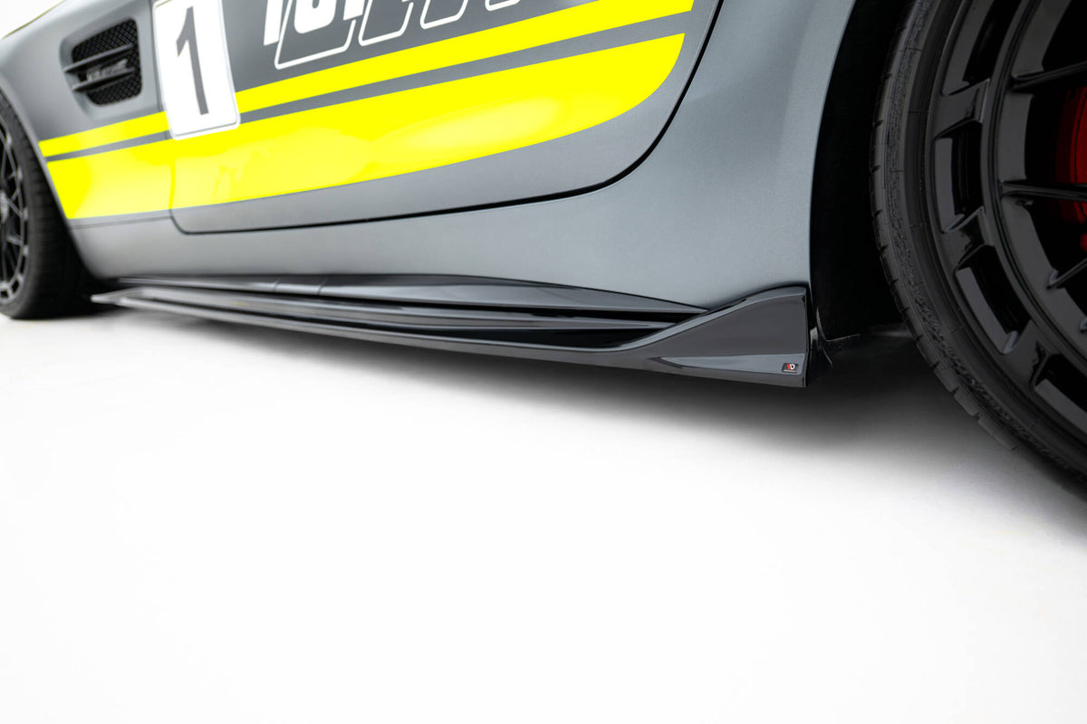 Street+ Seitenschweller Leisten passend für Mercedes-AMG GT C C190 Facelift schwarz Hochglanz – Ansicht 6