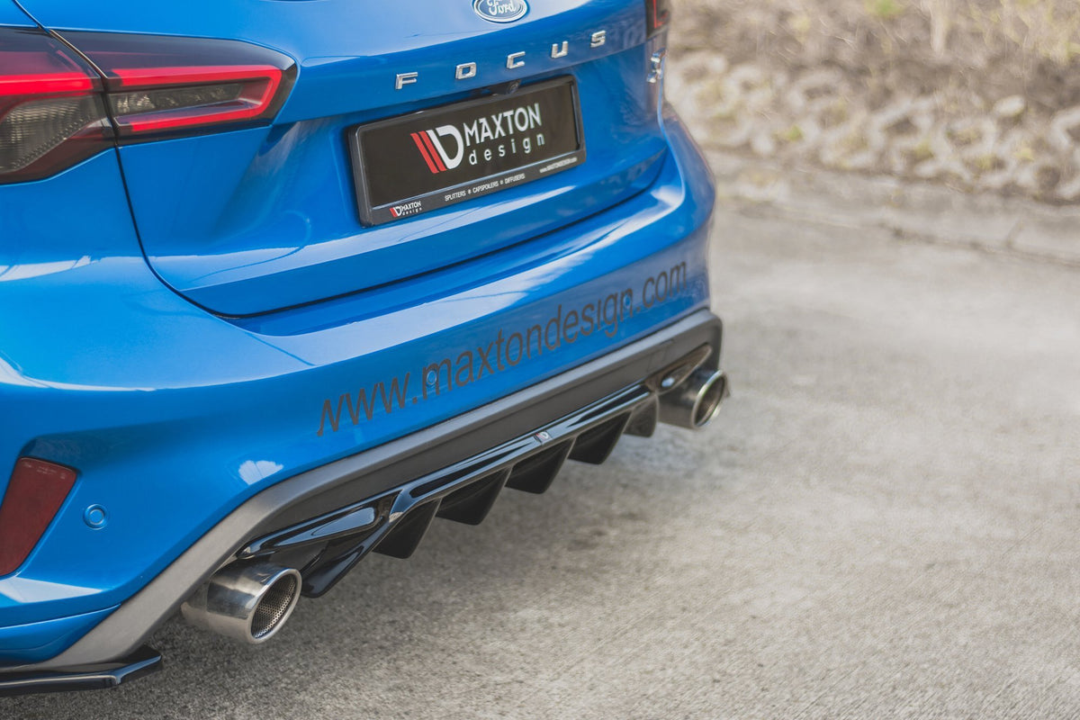 Diffusor Heck Ansatz V.2 passend für Ford Focus Hatchback ST Mk4  schwarz Hochglanz – Ansicht 8