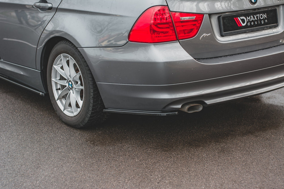Heck Ansatz Flaps Diffusor passend für BMW 3er E91 Facelift schwarz Hochglanz – Ansicht 1