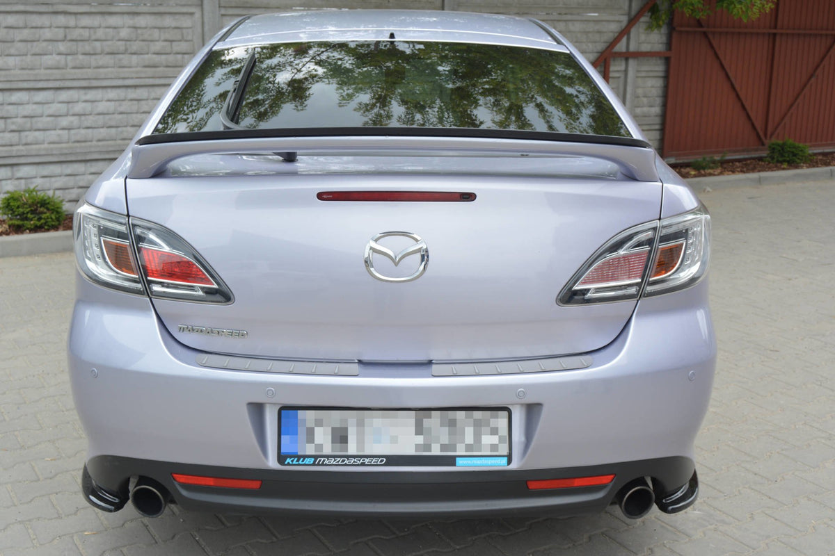 Heck Ansatz Flaps Diffusor passend für MAZDA 6 MK2 SPORT HATCH (GH-SERIES) vor Facelift schwarz Hochglanz – Ansicht 1